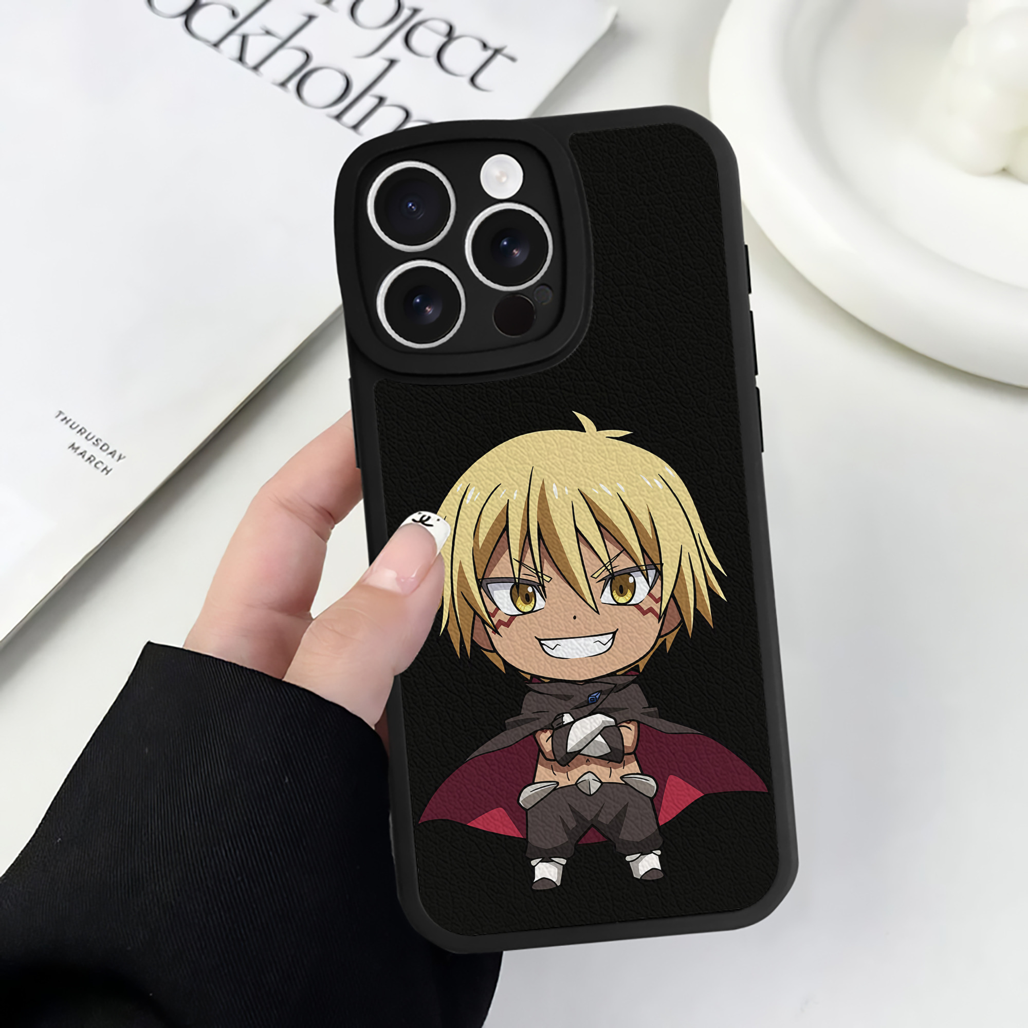 （画像用） 転スラ Regarding Reincarnated to Slime 【iPhone 16シリーズ対応】シリコンスマホケース（レザー調） 材質：シリコン